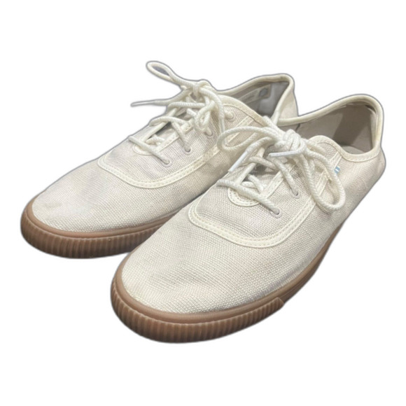 Toms‎ Ivory Canvas Lace Up Sneakers - Picture 1 of 8
